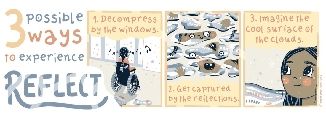 Três possíveis maneiras de experimentar o espaço Reflect do SUMMIT One Vanderbilt