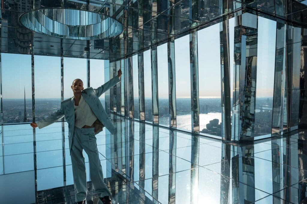 Model inside Transcendence posing