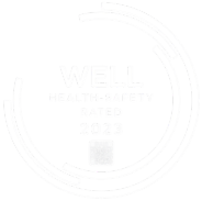 WELL Health-Safety Rated 2023 badge for One Vanderbilt, symbolizing its commitment to safety and hygiene.