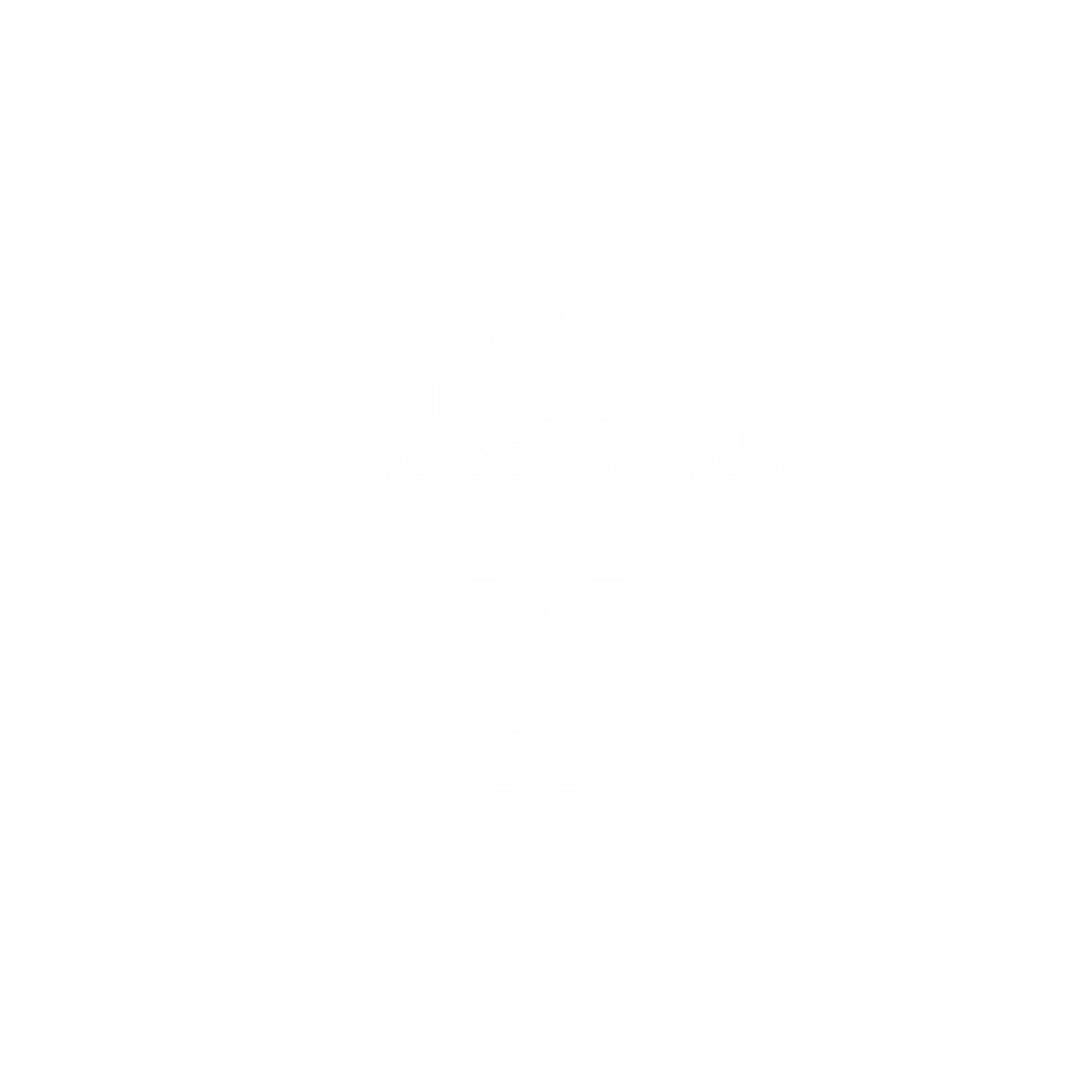 Tripadvisor Travelers' Choice Awards 2024 logo featuring an owl in a circle with laurel leaves surrounding it.
