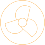 Icon representing enhanced ventilation with mechanical systems that supply filtered outdoor air in the building.